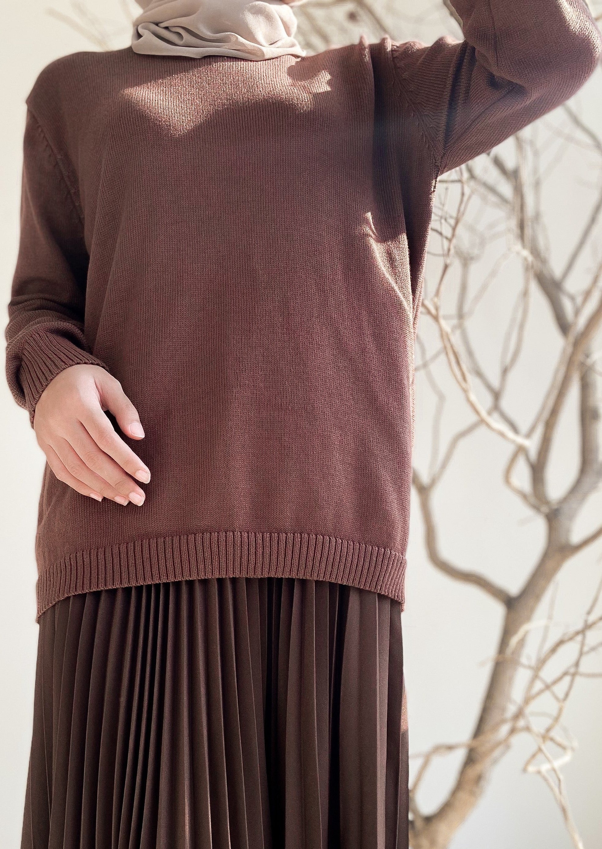 Agnes Knitted Top in Wood