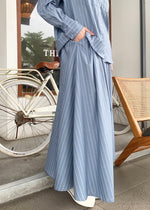 Load image into Gallery viewer, Lucy Striped Skirt in Denim Blue
