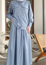 Load image into Gallery viewer, Lucy Striped Skirt in Denim Blue
