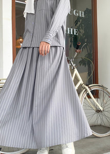 Lucy Striped Skirt in Grey