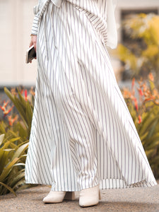 Lucy Striped Skirt in White