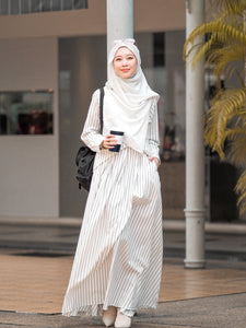 Lucy Striped Skirt in White