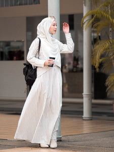 Lucy Striped Skirt in White