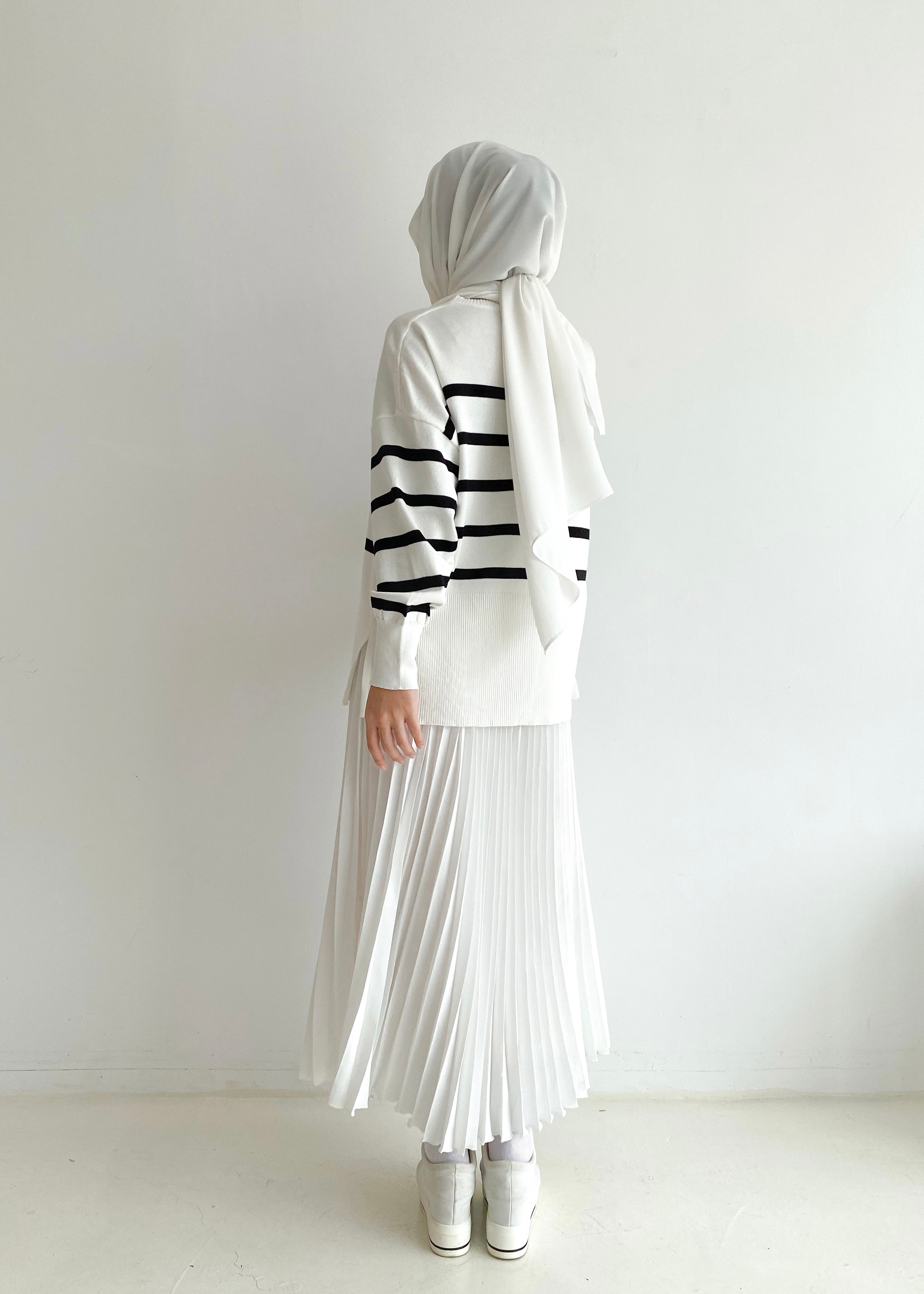 Evelyn Striped Top in Off White