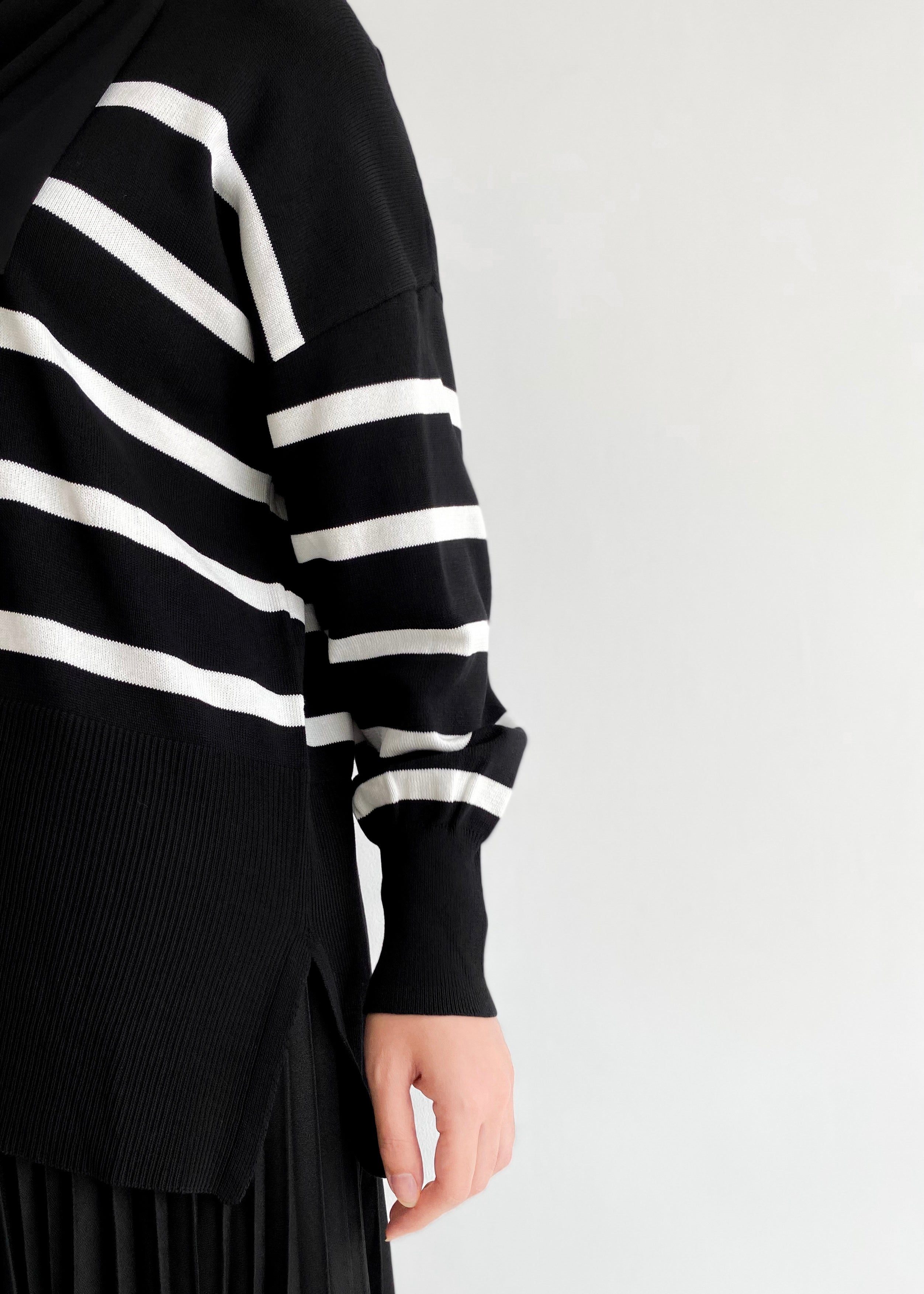Evelyn Striped Top in Black