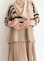 Load image into Gallery viewer, Evelyn Striped Top in Latte
