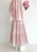 Load image into Gallery viewer, Petal Pleated Skirt in Soft Pink
