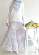 Load image into Gallery viewer, Petal Pleated Skirt in Soft Blue
