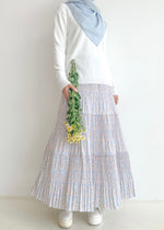 Load image into Gallery viewer, Petal Pleated Skirt in Soft Blue
