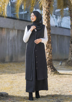 Load image into Gallery viewer, Charlotte Vest Cardigan in Black
