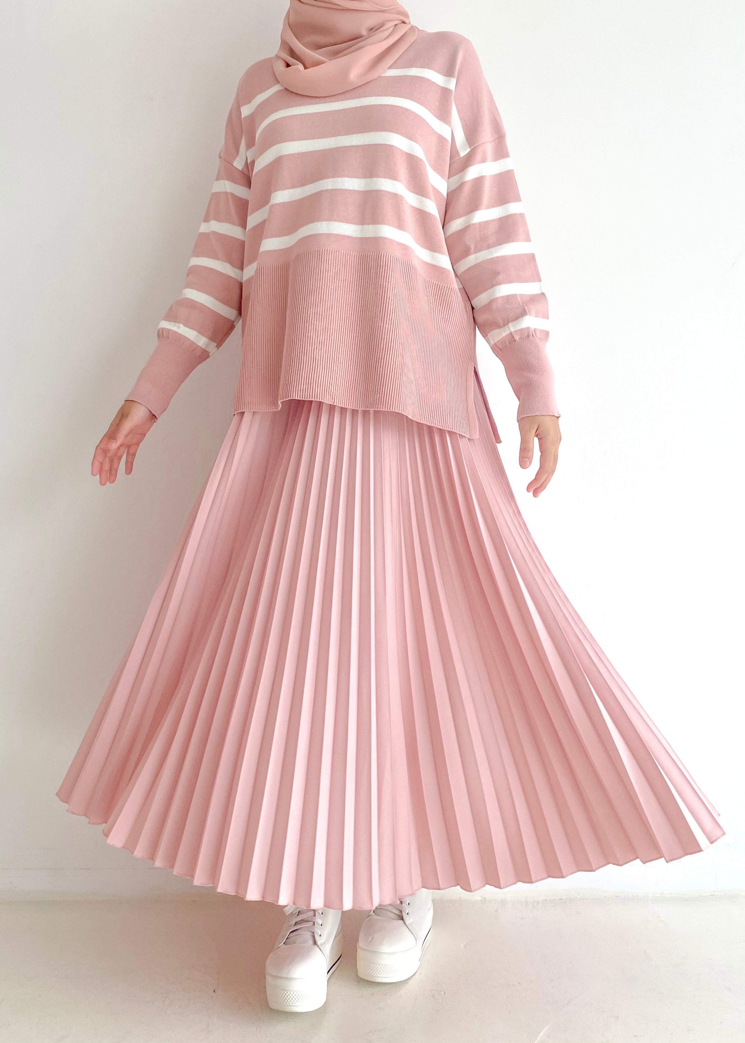 Evelyn Striped Top in Pastel Pink