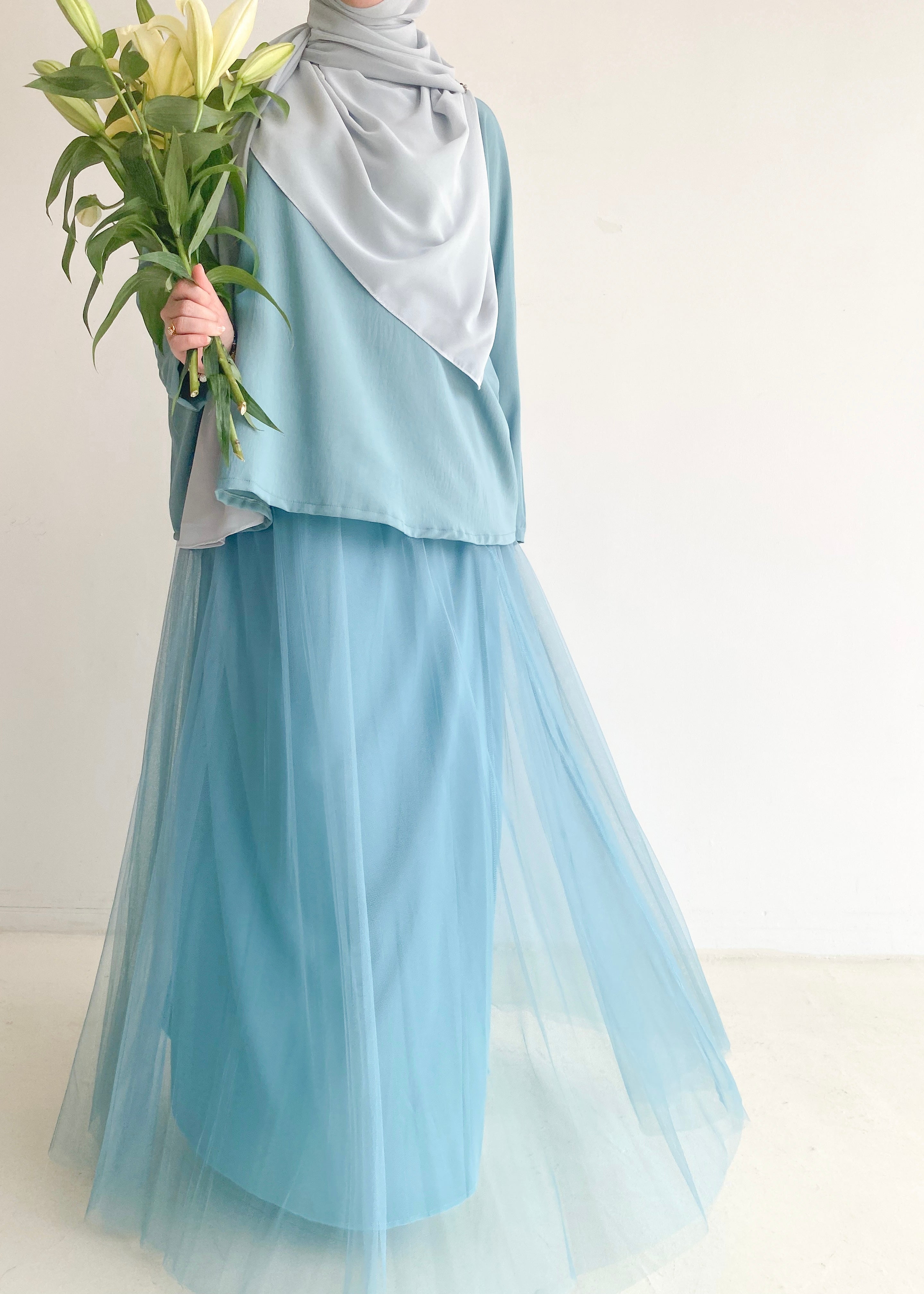 Alyra Skirt in Misty Teal