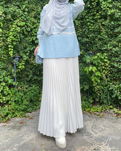 Evelyn Striped Top in Pastel Blue