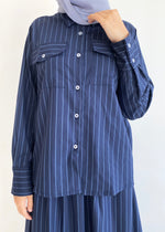 Load image into Gallery viewer, Lucy Striped Top in Navy Blue
