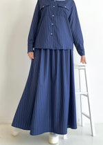 Load image into Gallery viewer, Lucy Striped Skirt in Navy Blue
