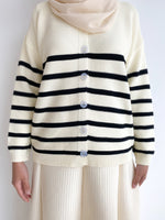 Load image into Gallery viewer, Gwen Striped Cardigan in Cream
