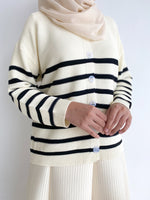 Load image into Gallery viewer, Gwen Striped Cardigan in Cream
