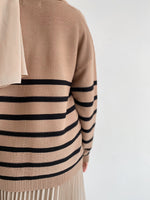 Load image into Gallery viewer, Gwen Striped Cardigan in Latte
