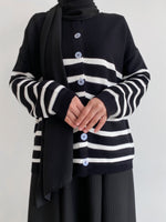 Load image into Gallery viewer, Gwen Striped Cardigan in Black
