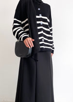 Load image into Gallery viewer, Gwen Striped Cardigan in Black
