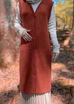 Load image into Gallery viewer, Charlotte Vest Cardigan in Rust
