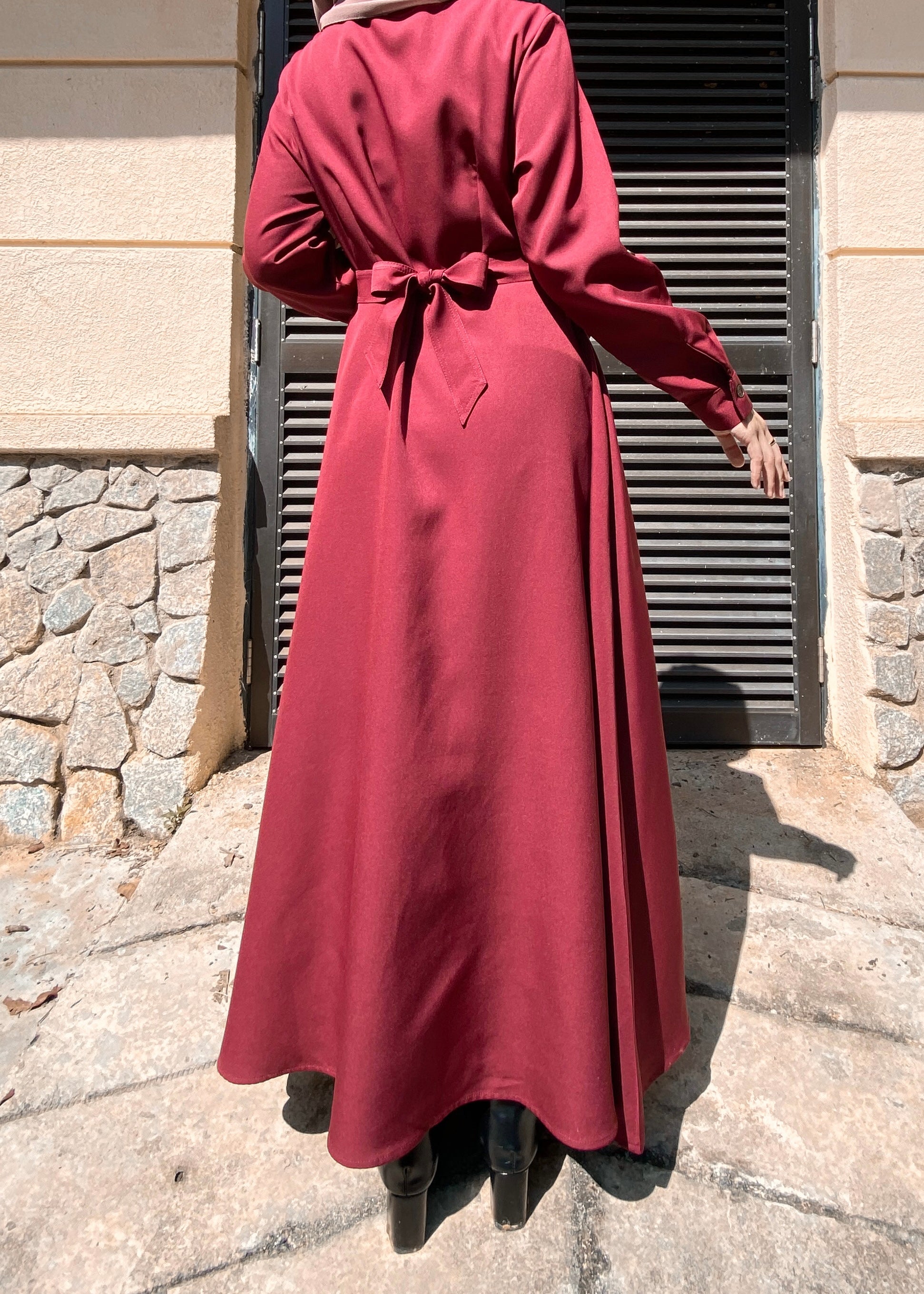 Rivka Utility Dress in Crimson