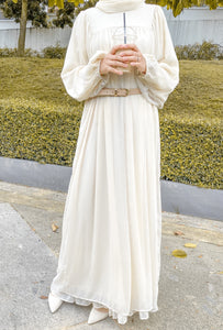Victoria Long Dress in Cream
