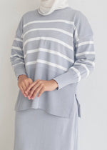 Load image into Gallery viewer, Evelyn Striped Top in Grey
