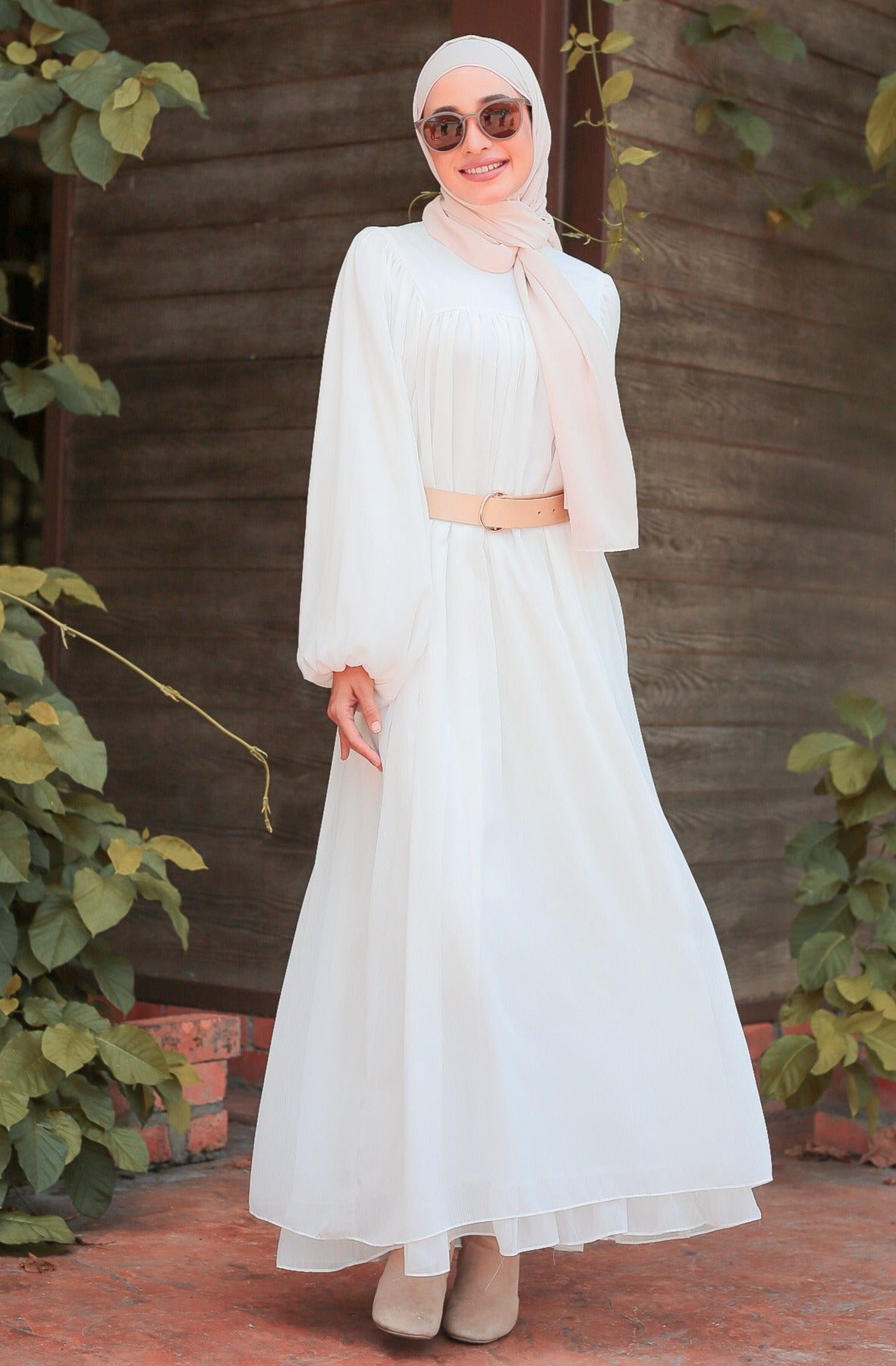 Victoria Long Dress in Off White