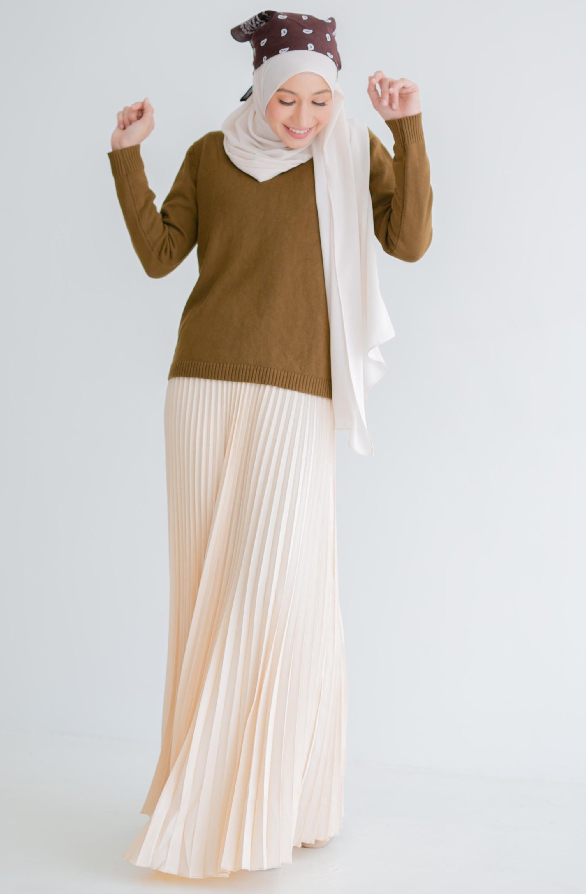 Agnes Knitted Top in Saddle Brown
