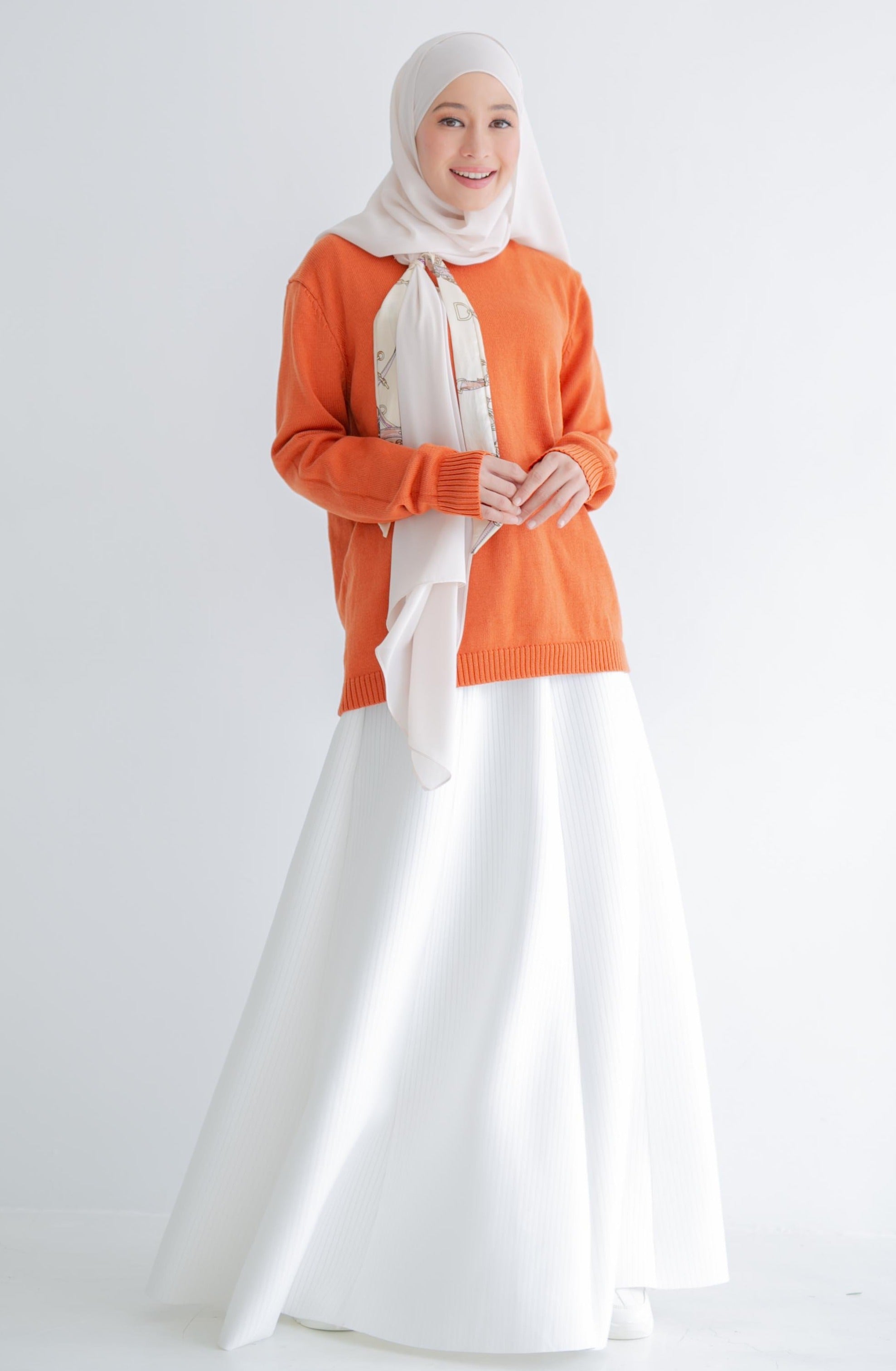 Khloe Striped Skirt in White