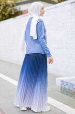 Load image into Gallery viewer, Ombré Pleats Skirt in Bluesilk

