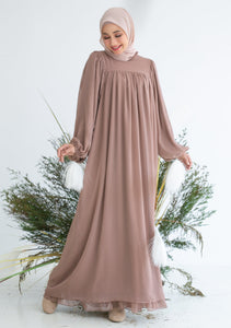 Victoria Long Dress in Mocha