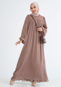 Victoria Long Dress in Mocha