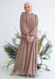 Victoria Long Dress in Mocha