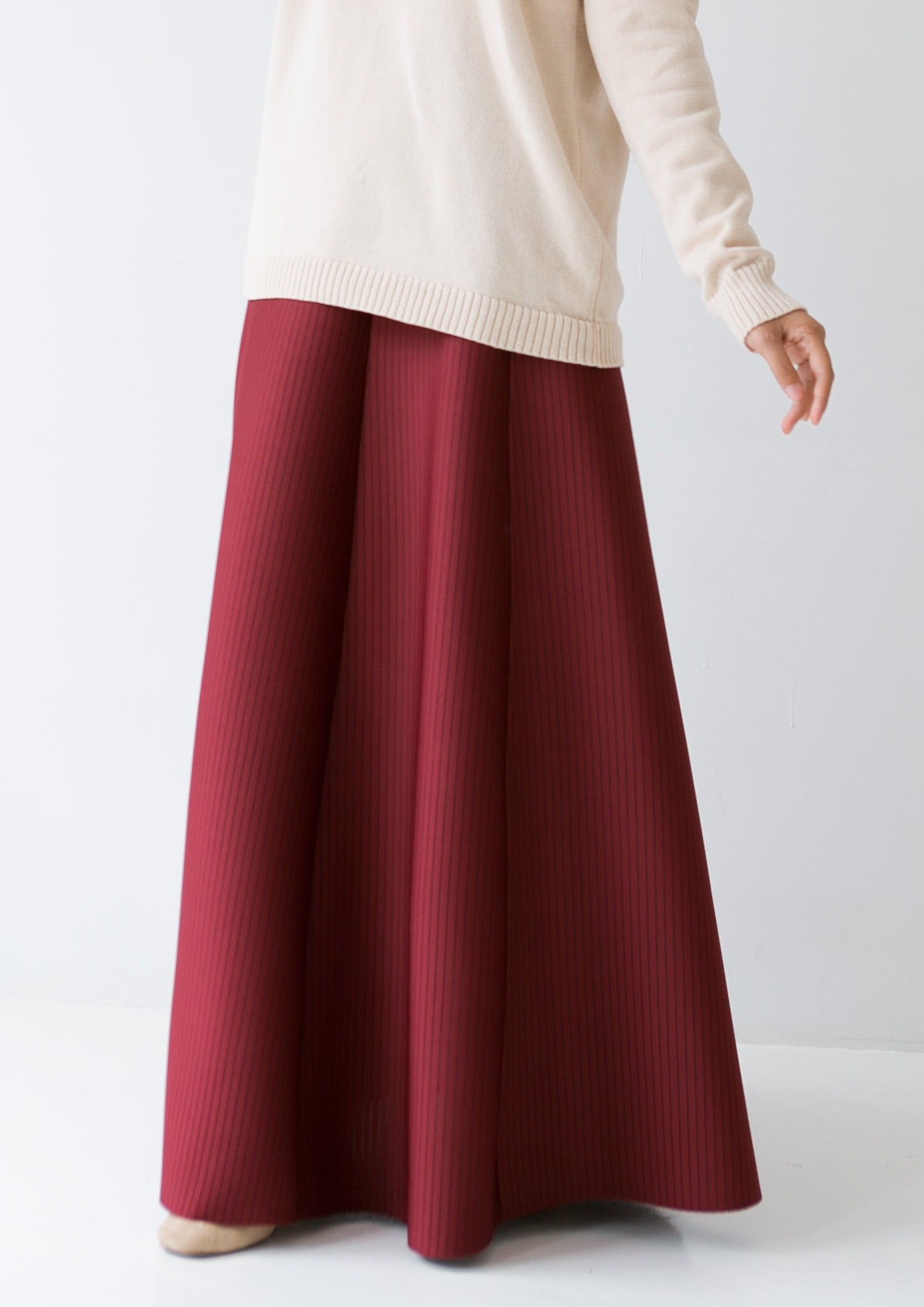 Khloe Striped Skirt in Crimson