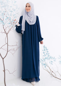 Victoria Long Dress in Navy Blue