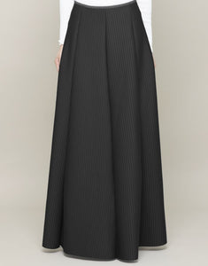 Khloe Striped Skirt in Black